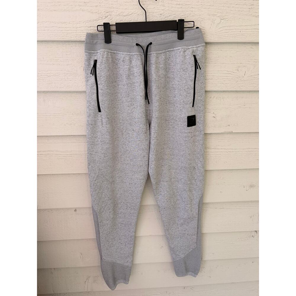 Gymshark Gray Zip Pocket Joggers Men's Medium Athletic Sweatpants - Picture 2 of 4
